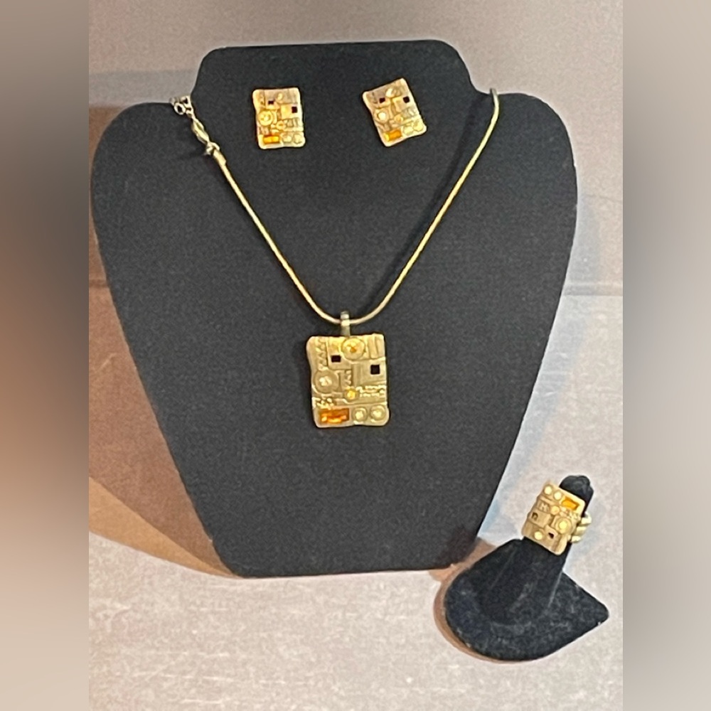 S A Necklace, Earrings, Ring Set
